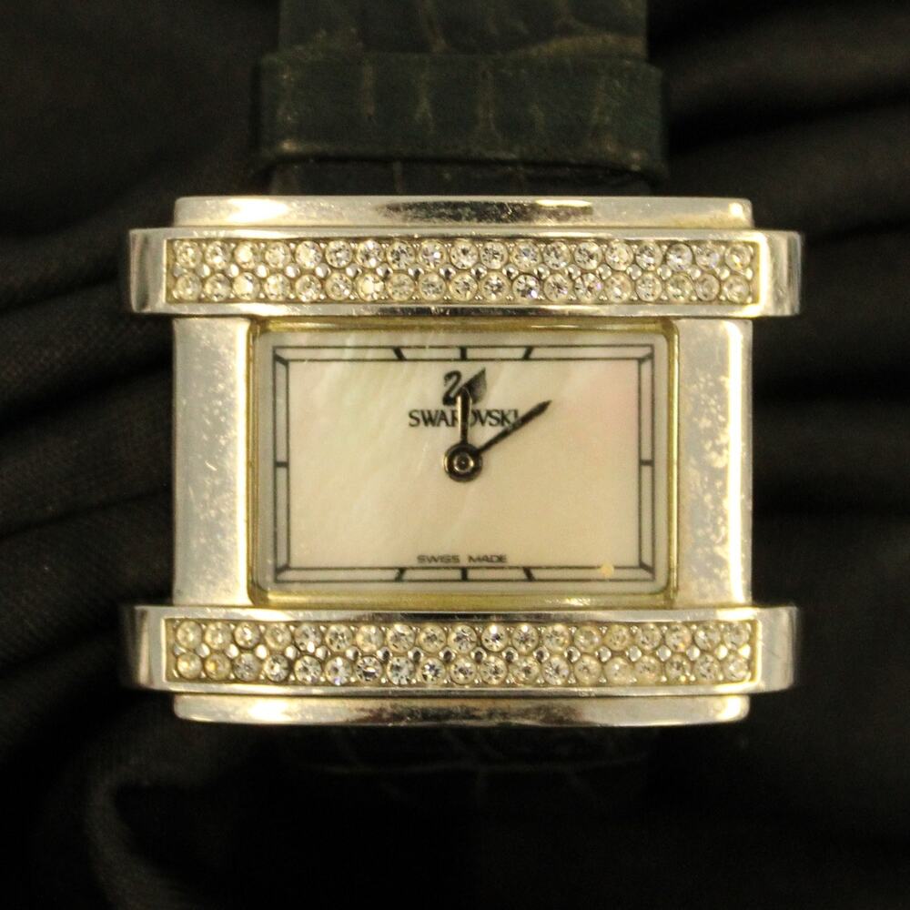 Swarovski Stainless Steel Melbourne Quartz Crystal Accents Watch READ Need Bttry